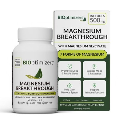 BIOptimizers Magnesium Breakthrough 7 Forms Full Spectrum Supplement Capsules