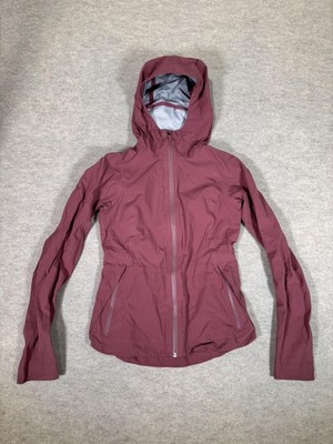 Lululemon Jacket Womens 2 Burgundy Hooded Full Zip Windbreaker Running Athletic