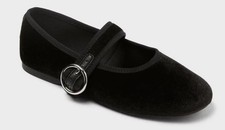 NEW Art Class Big Girls Kids' Quilla Mesh Ballet Flats Black Velvet Sz 1