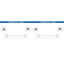 2X ATE BREMSSCHLAUCH BREMSSCHLÄUCHE HINTEN passend für PORSCHE 924 944 968