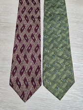 Lot of 2 Calvin Klein Men  s Ties Abstract Geometric Vintage Style