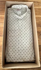 2 NOS VINTAGE 1930's MONARCH CLUETT PEABODY WHITE COTTON PRINT FANCY SHIRT