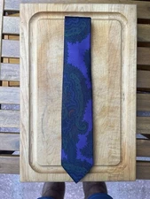 NWT Drakes London Paisley Purple Silk Tie From Ss20