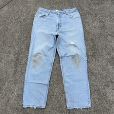 Vintage Calvin Klein Jeans Men's 36 34x31 Blue Denim Pants REPAIRED