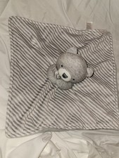 Just One You Bear Security Blanket Baby Lovey Gray White Stripes Carters