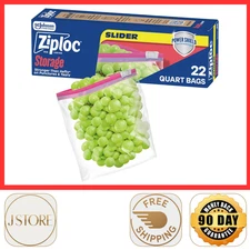 Ziploc Gallon Food Storage Slider Bags, Power Shield Technology for More Durabil