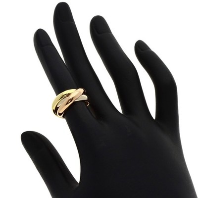 CARTIER Trinity MM #46 Ring K18 Yellow Gold 18K Pink Gold Ladies