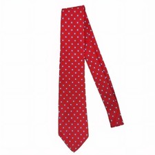 Vtg. Brooks Brothers Makers Red Blue Polka Dot with White Center 100 Silk Tie