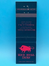 Vintage RED BULL INNS Matchbook Waterbury CT Somerville NJ Restaurant Bar