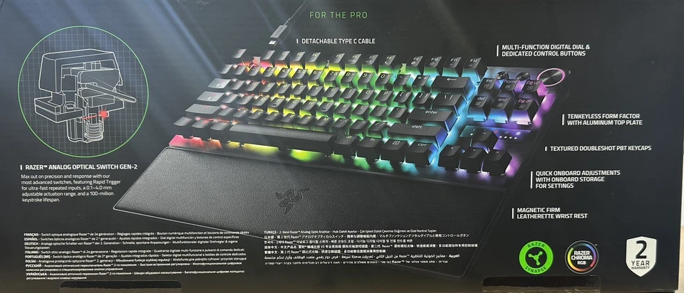 Razer Huntsman V3 Pro Tenkeyless Analog Optical Esports Gaming Keyboard 6050937 - Image 3 of 3