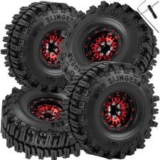 1.0 RC Wheels RC Truck Tires for 1/18 1/24 TRX4M,SCX24,FCX24 RC Crawler,Alloy...