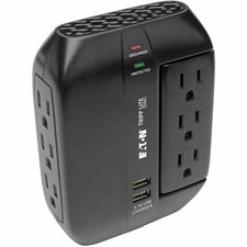 Tripp Lite Surge Protector Direct Plug-In 6 Outlet 3 Rotatable Outlets, 2 x USB