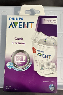 Philips Avent Microwave Sterilizing Bags - 5 Count NEW Sealed
