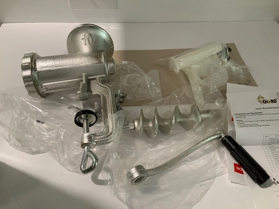 MOLINILLO MANUAL ACELGA #10 - RESISTENTE - Incluye 3 tamaños de embutido Foto 4 de 4