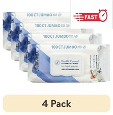 Jumbo Dog Deodorizing Wipes, Vanilla Coconut, 100ct, 4 Pack