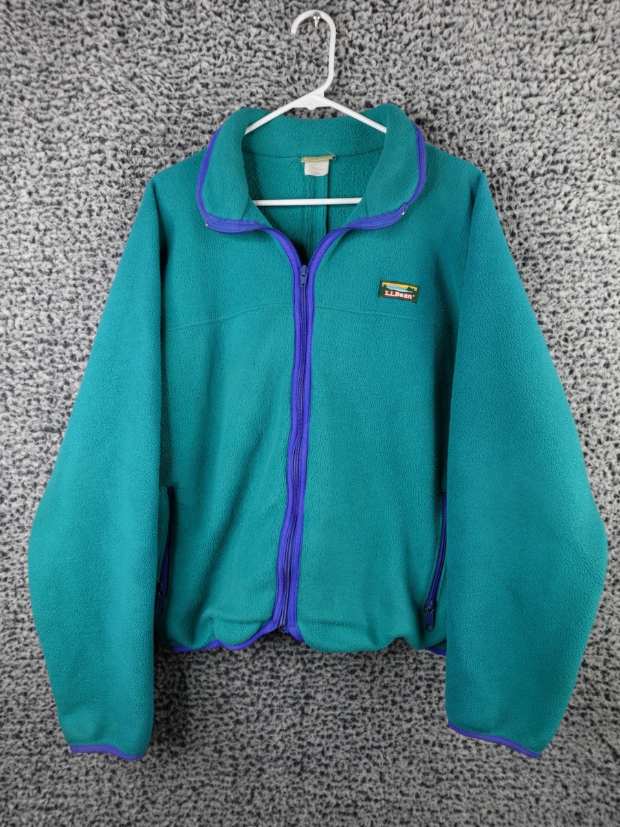 Vintage Bean USA Made Women’s Large Full Zip Fleece Jacket Teal Blue