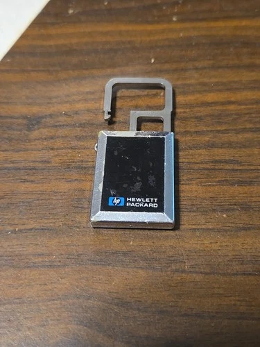 Rare Vintage HP Hewlett Packard Security Padlock Keychain Key Chain
