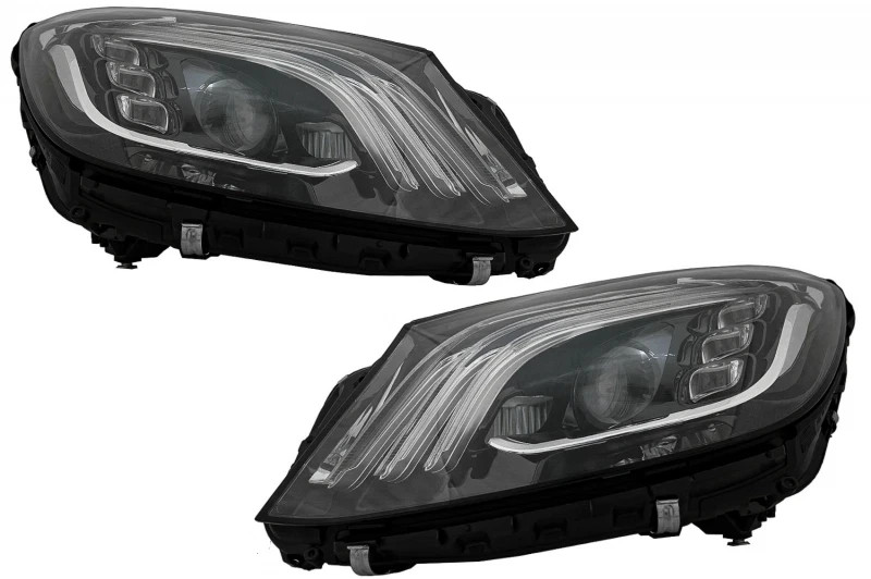 2013-2017 MERCEDES S CLASS W222 PAIR LED HEADLIGHTS FACELIFT UPGRADE 2018-2021