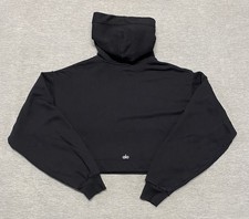 ALO Yoga Hoodie Womens Small Black Pullover Sweater Bae Crop Cropped Hoody Gym