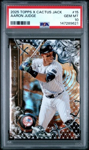 147289621 Aaron Judge 2025 Topps Chrome x Cactus Jack #15 PSA 10