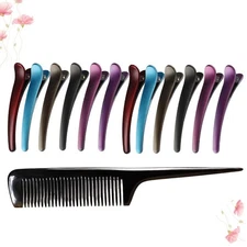 13 Pcs Partition Clamp Hairdressing Clips Stylist Duckbilled Comb