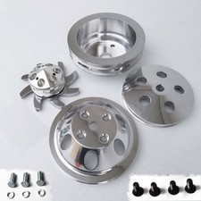 Long Water Pump Crankshaft Alternator Power Steering Pump Sbc Pulley Set Wbolt