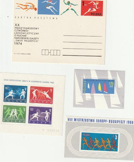 POLAND 1974 Postkarte Blocks x 3 SPORT 1965 1963 1966