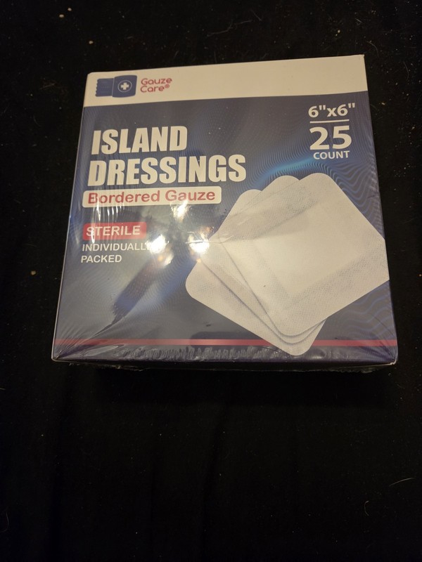 GAUZE CARE 6X6 ISLAND DRESSINGS 25 COUNT