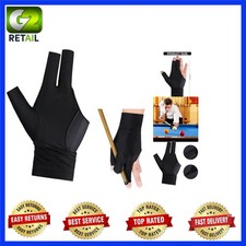 Left-Hand Billiard Glove - Classic Black 3-Finger Design for Comfort