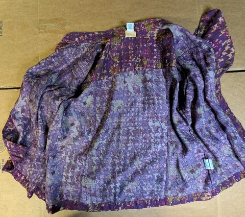 Ruby rd. women’s lightweight jacket button up 3/4 sleeve size 16 W Purple Red - Picture 7 of 10