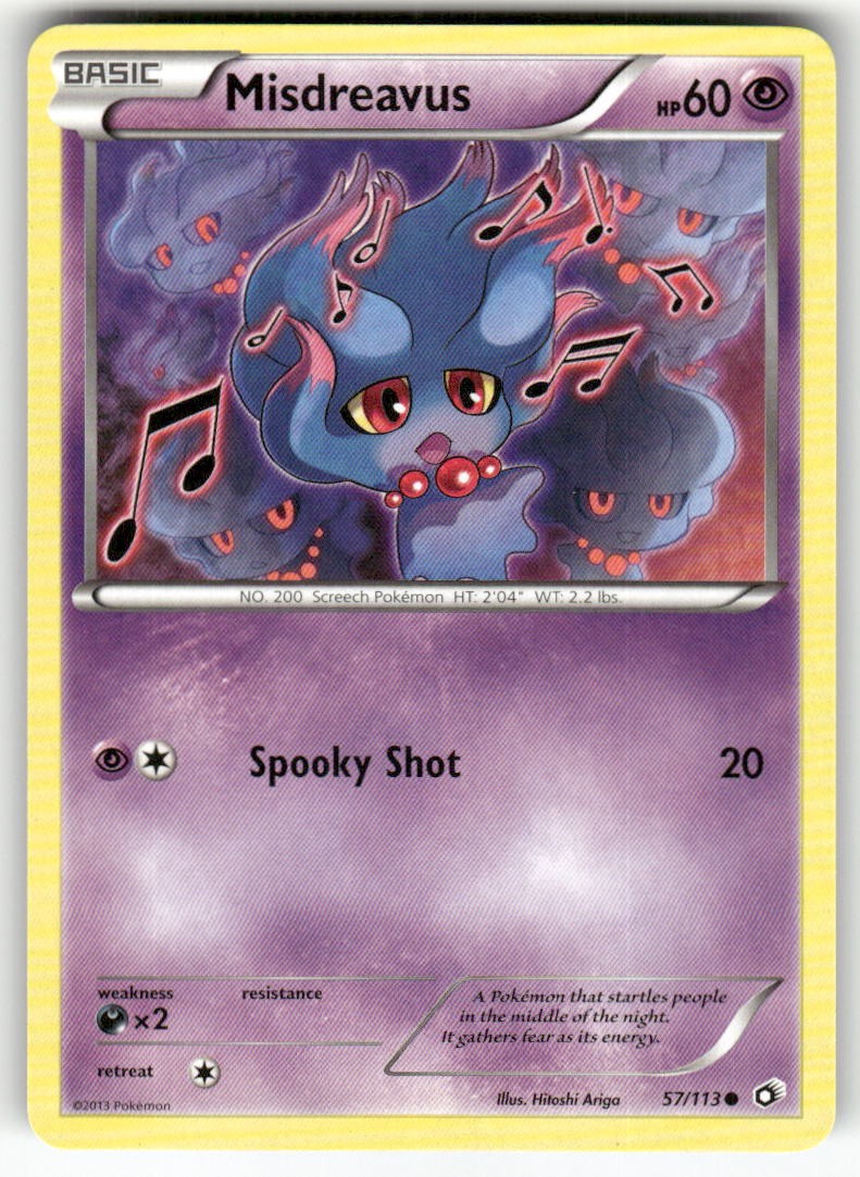 Misdreavus 57/113 Common Legendary Treasures Pokemon Near Mint