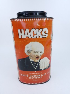 Large ''HACKS'' UK Cough Drops 5 lbs Tin Vintage