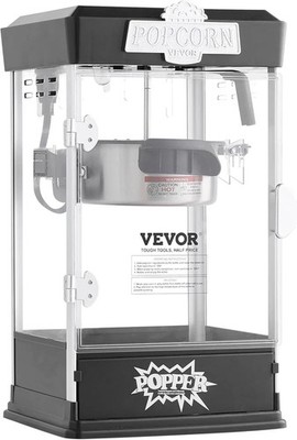 Vevor Popcorn Maker 480W Popcorn Popper Machine 4 Oz Kettle Makes 1.5 Gallon