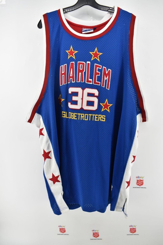 Blue Platinum FUBU Harlem Globetrotters Jersey #36 Meadowlark Lemon.