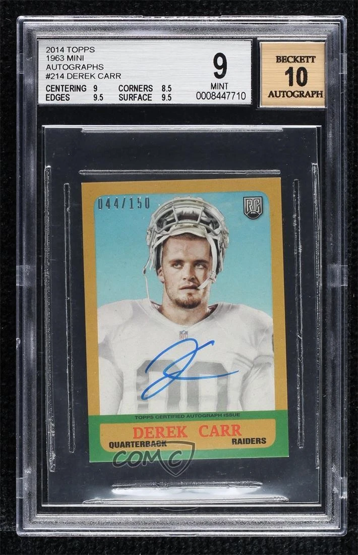Derek Carr Topps 1963 Mini Rookie Autographs #214 Base