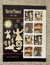 Harriet Powers Block of 8 Forever Stamps with Header MNH on original backing