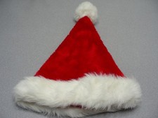 Adult Size Traditional Christmas Style Santa Cap Hat 