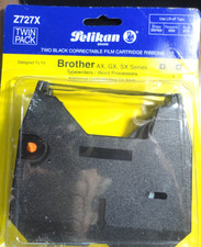 2 New in Sealed Black Lift Off Typewriter Ribbons Brother AX,GX, SX Series