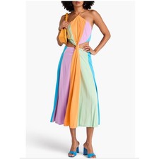 Farm Rio Cutout Color-Block Jersey Midi Dress Size Large NWT