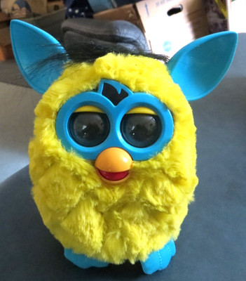 FURBY 2012 YELLOW AND AQUA INTERACTIVE TOY TESTED WORKING