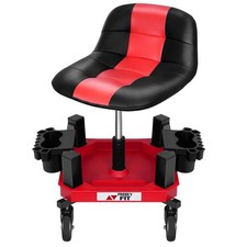 FreekyFit Rolling Shop Stool with Wheels, Adjustable Garage Mechanic Stool