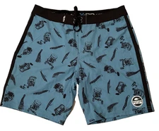 SALT LIFE Tackle Box All Over Boardshort 34 Maui Blue Live Salty Live Salty NWT