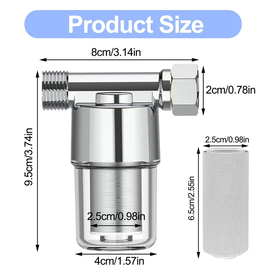 Filtre Matériau Cuivre pur, Acier Inoxydable, Eau Douche Anti Calcaire, Tuyau... - Photo 2/4