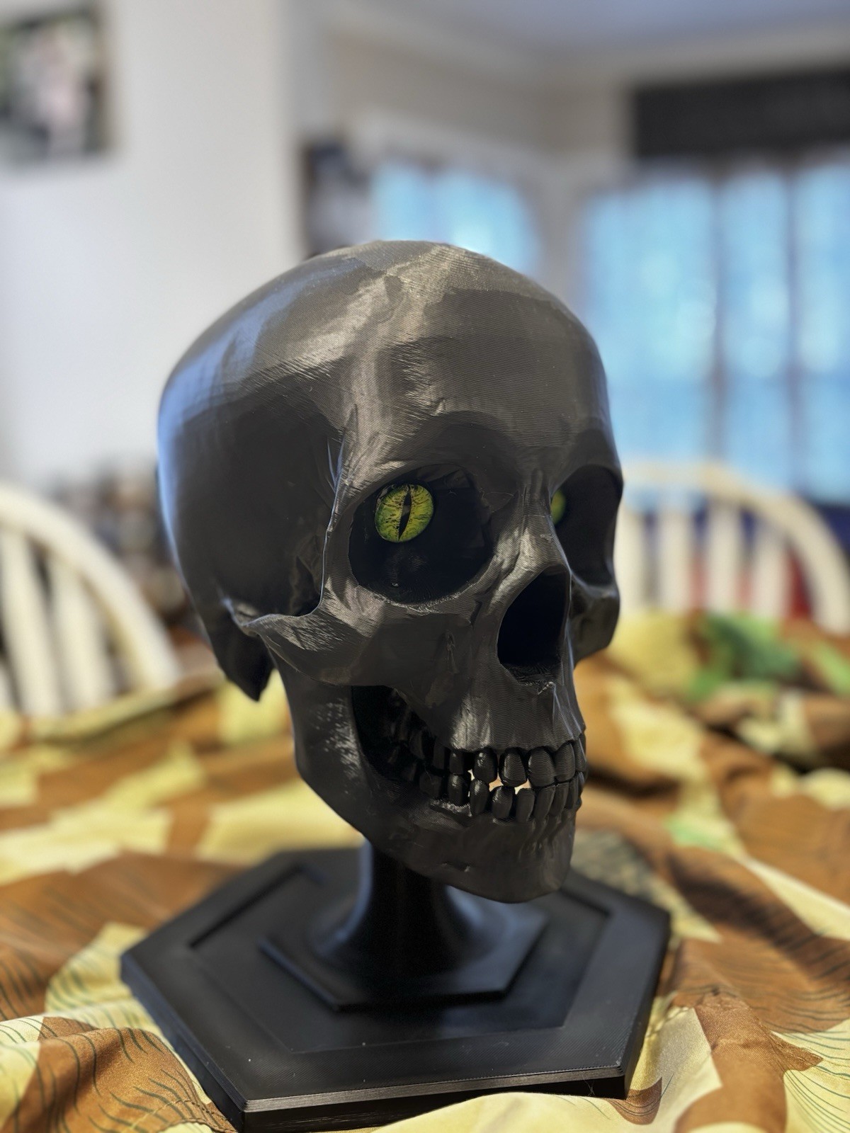 Tactical Skull Helmet Stand Military Gear Display Glow In The Dark Eyes