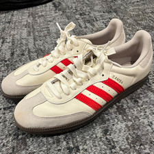 adidas Samba Men  s US 11 Low Top Lace-Up Sneakers White/Red/Gray Colorblock