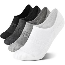 4/8 Pairs No Show Socks Medium Black white dark Grey light Grey 4 Pairs