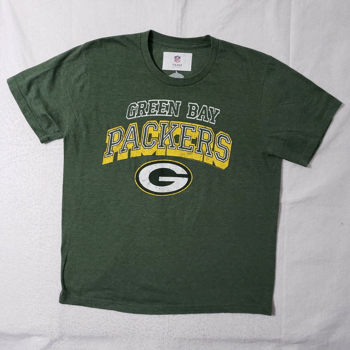 NFL Team Apparel Green Bay Packers Adult T-Shirt Mens L Large