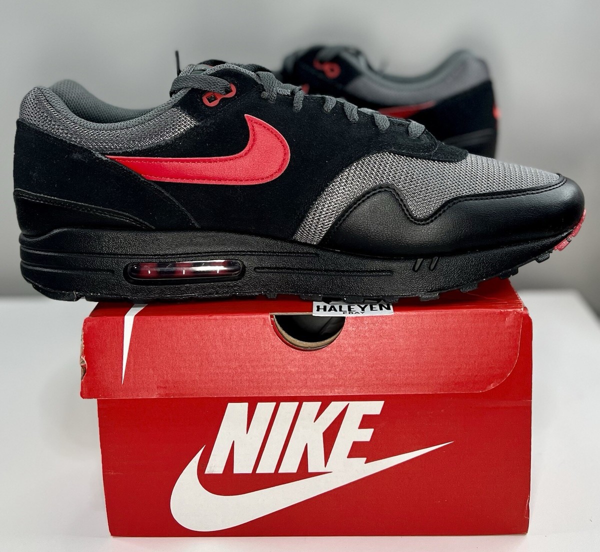 NEW Nike Air Max 1 'Black University Red' | Men Sizes 6 - 15 NEW Nike Air Max 1 'Black University Red' | Men Sizes 6 - 15