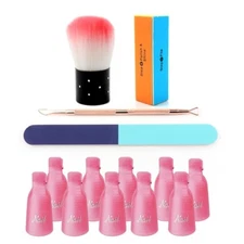 14PCS Gel Nail Polish Remover Kit- Clips, Cuticle Tools, Nail Brush,File&Buffer