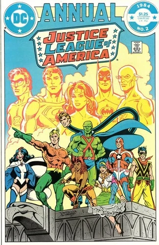 JUSTICE LEAGUE OF AMERICA ANNUAL #2 F, Direct DC Comics 1984 Stock Image